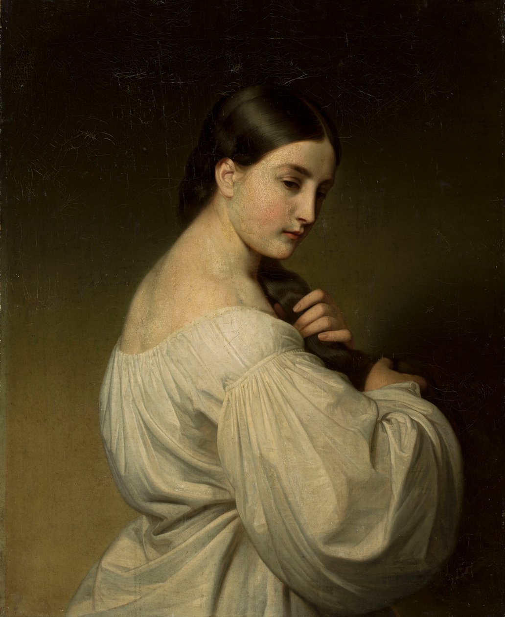Egy fiatal nő portréja alkotó: Friedrich von Amerling