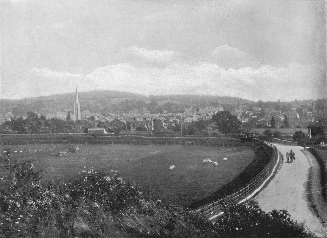 Dorking: Az állomás felett, 1896 alkotó: Frith and Co