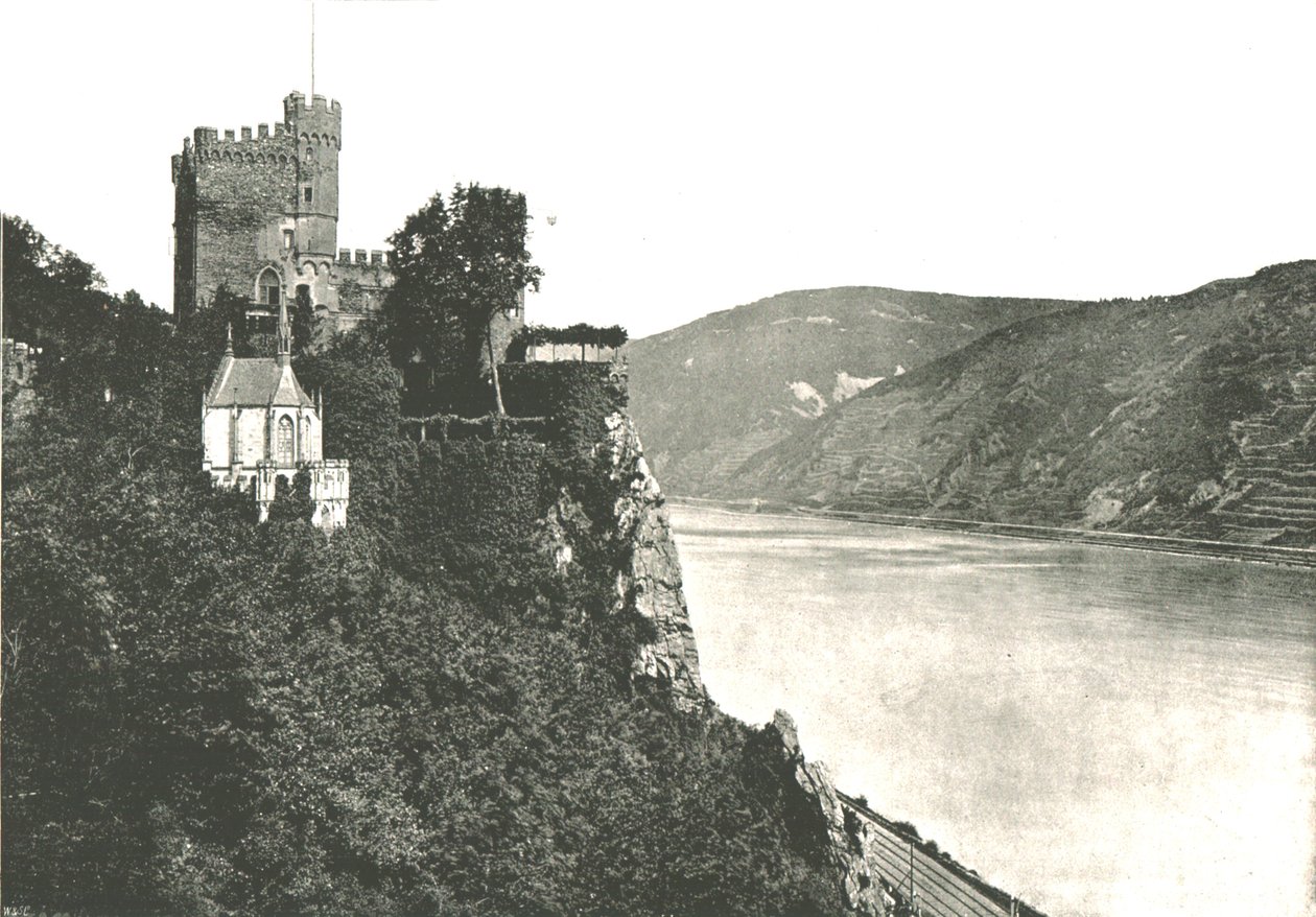 Rheinstein kastély a Rajna folyón, Németország, 1895. alkotó: Frith and Co