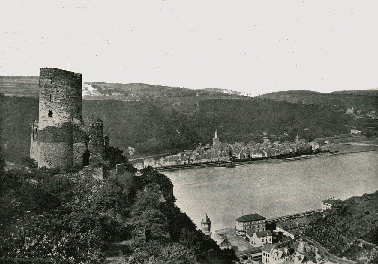 A Rajnára néző Katz, St Goarshausen, Németország, 1895. alkotó: Frith and Co