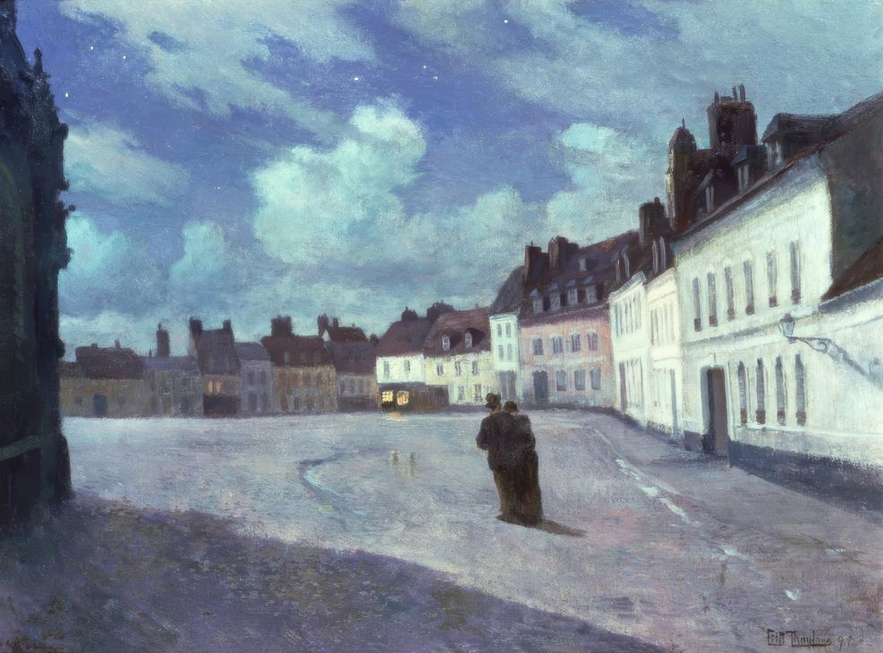 Hely egy városban éjszaka alkotó: Fritz Thaulow
