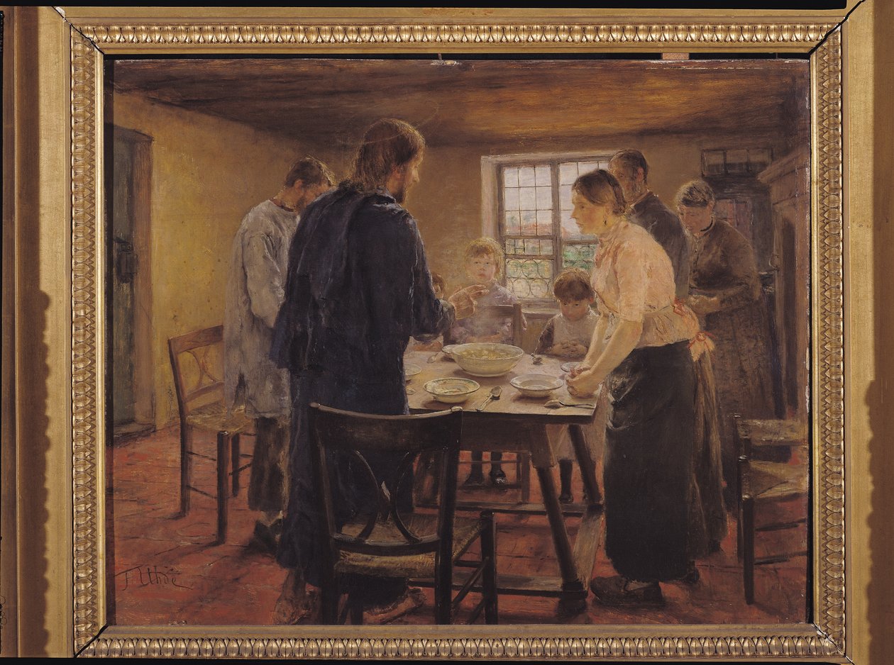 Krisztus a parasztokkal, 1887-88 körül alkotó: Fritz von Uhde
