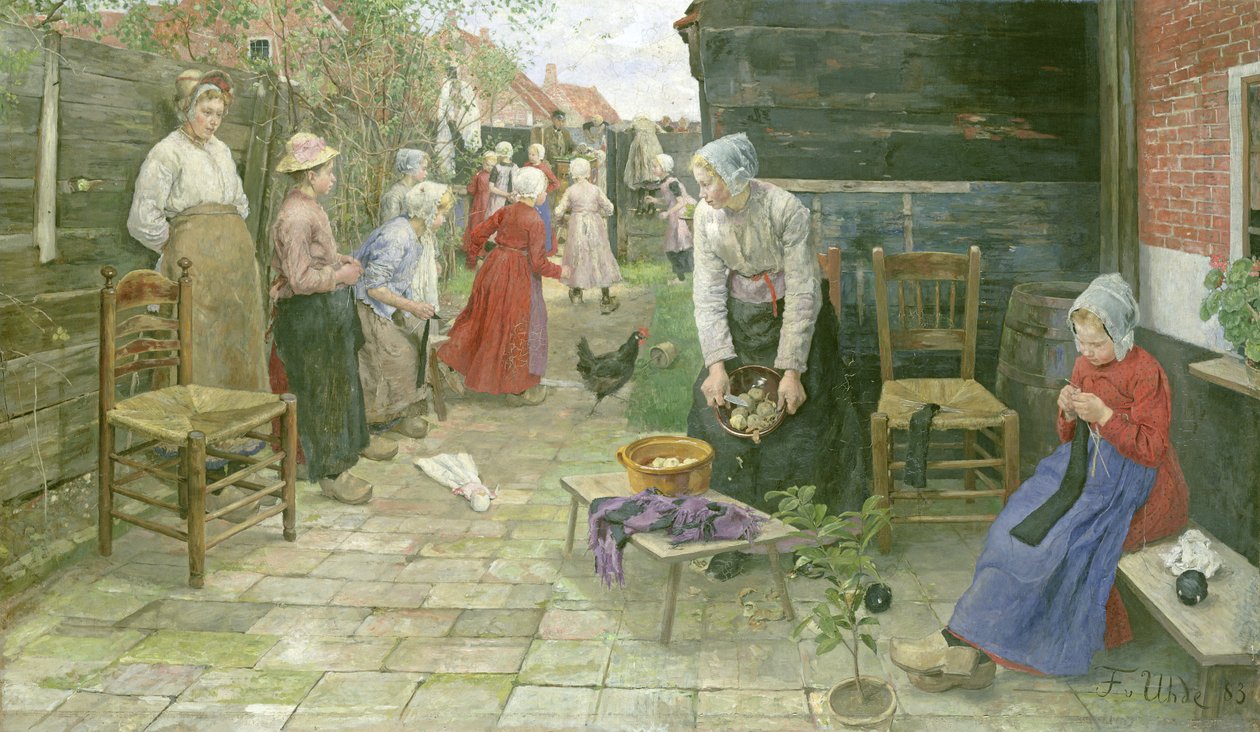 Jön az orgonacsiszoló, 1883 alkotó: Fritz von Uhde