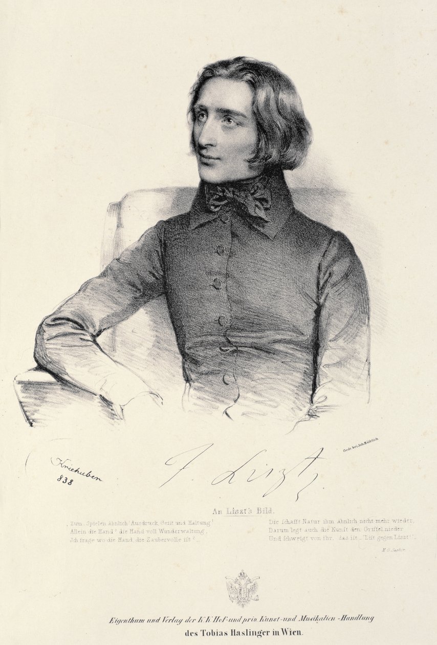 Portrait of Franz Liszt (1811-86) alkotó: Fritz Kriehuber
