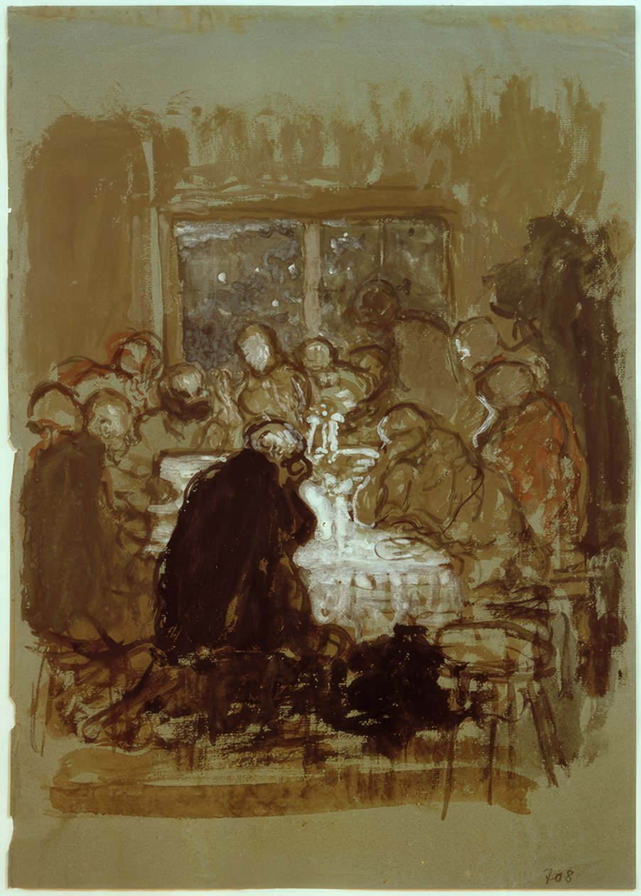 Az „Utolsó vacsora” kompozíciós vázlata alkotó: Fritz von Uhde
