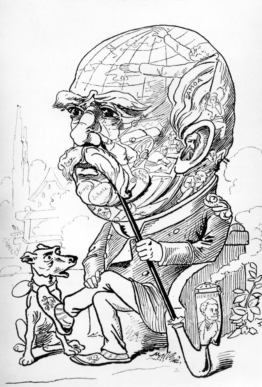 Bismark karikatúrája a Nebelspalter magazinban 1889. március 2. (metszet) alkotó: Fritz Boscovitz