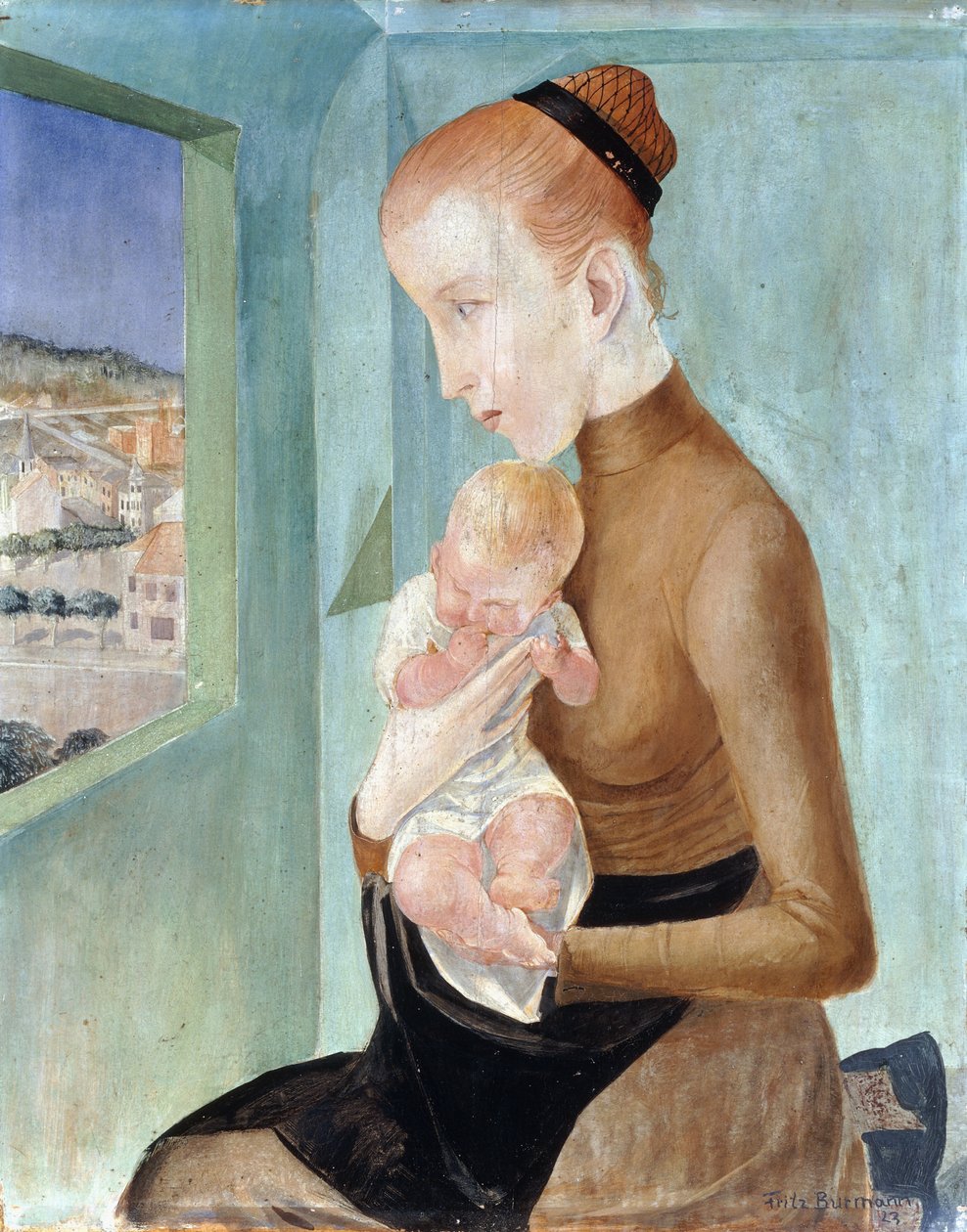 Anya és gyermek; anya és gyermek alkotó: Fritz Burmann