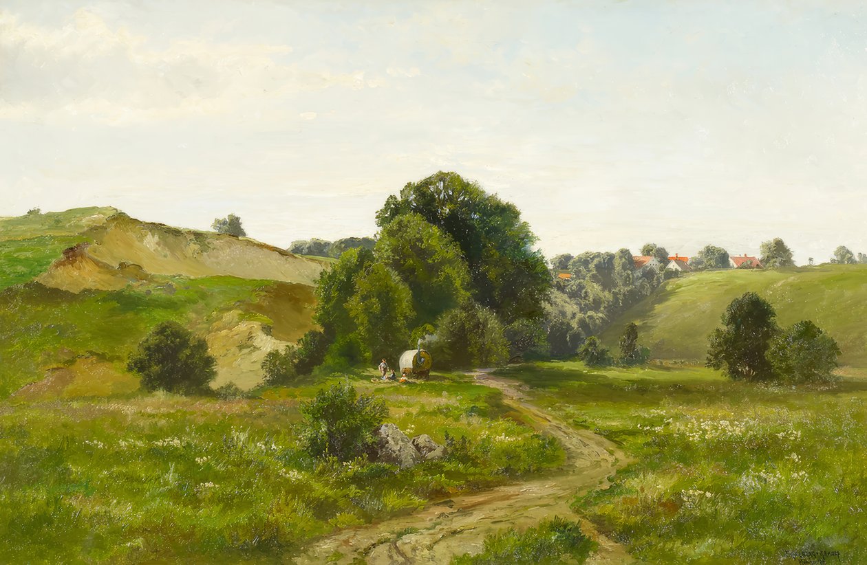 Nyári dombos táj alkotó: Fritz Halberg Krauss
