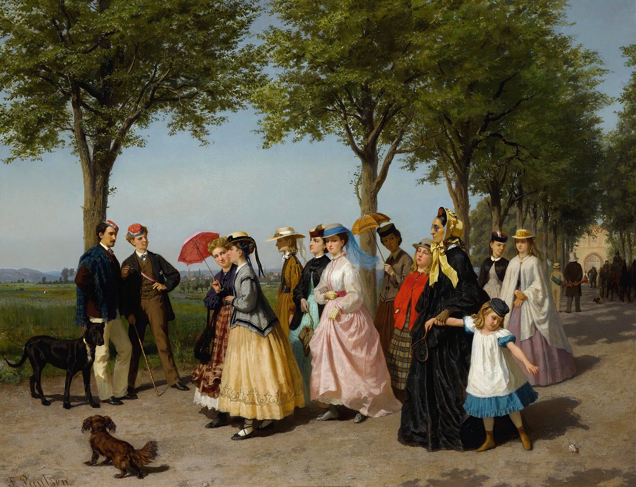The Promenade (olaj, vászon) alkotó: Fritz Paulsen