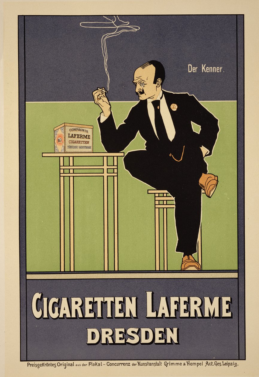 „Laferme” cigarettát reklámozó plakát, Drezda alkotó: Fritz Rehm