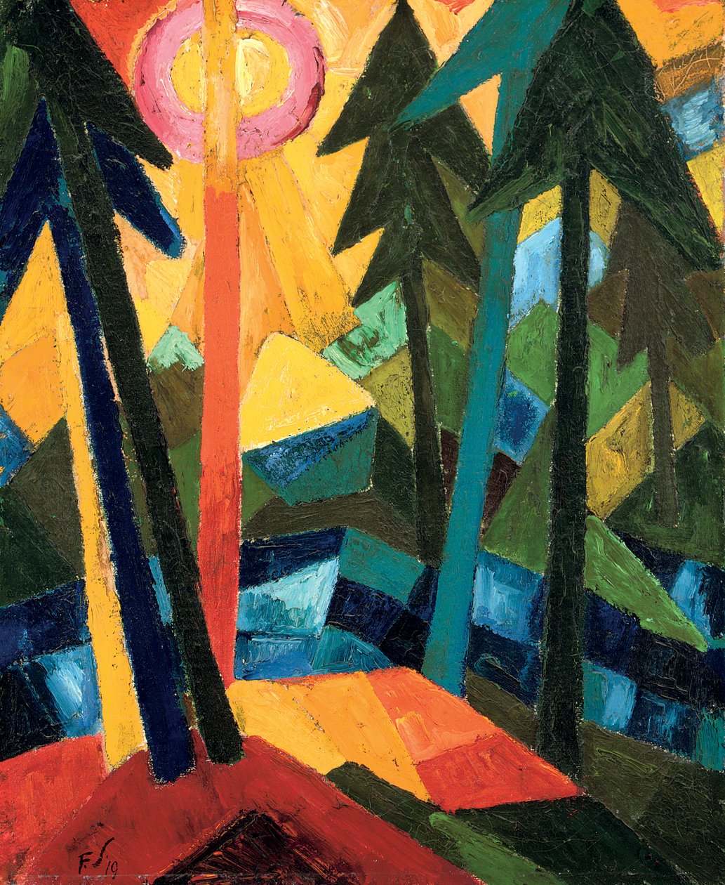 Erdő (Nappal); Wald (mit Sonne) alkotó: Fritz Schaefler