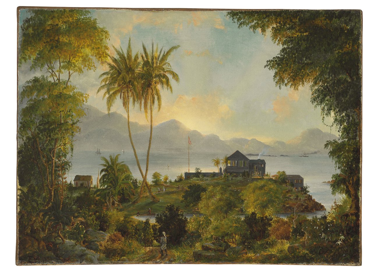 Cruz-öböl; Cinnamon Bay, dán Nyugat-India (amerikai Virgin-szigetek) alkotó: Fritz Siegfried Georg Melbye