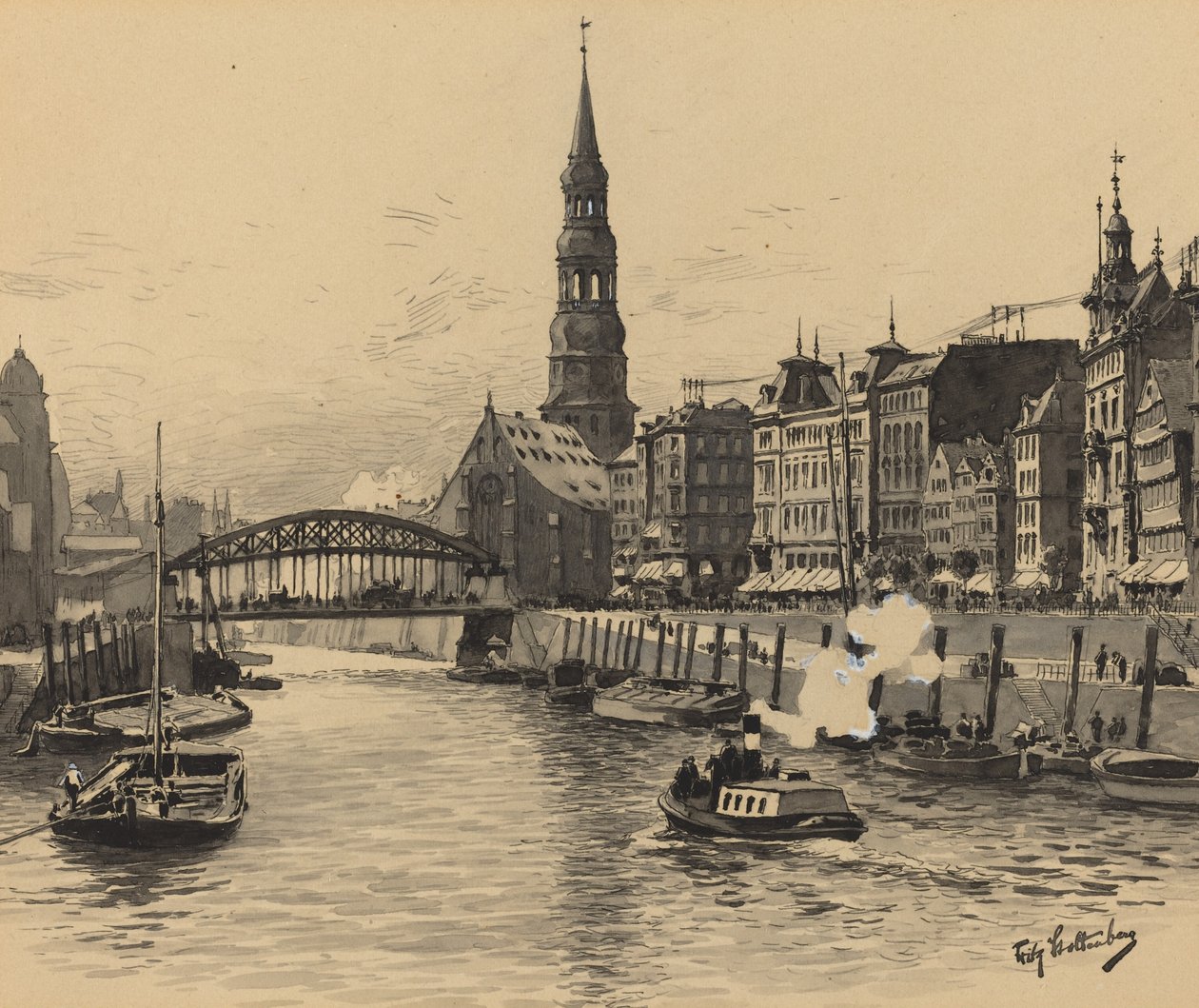 Dovenfleet a Szent Katalin templommal alkotó: Fritz Stoltenberg