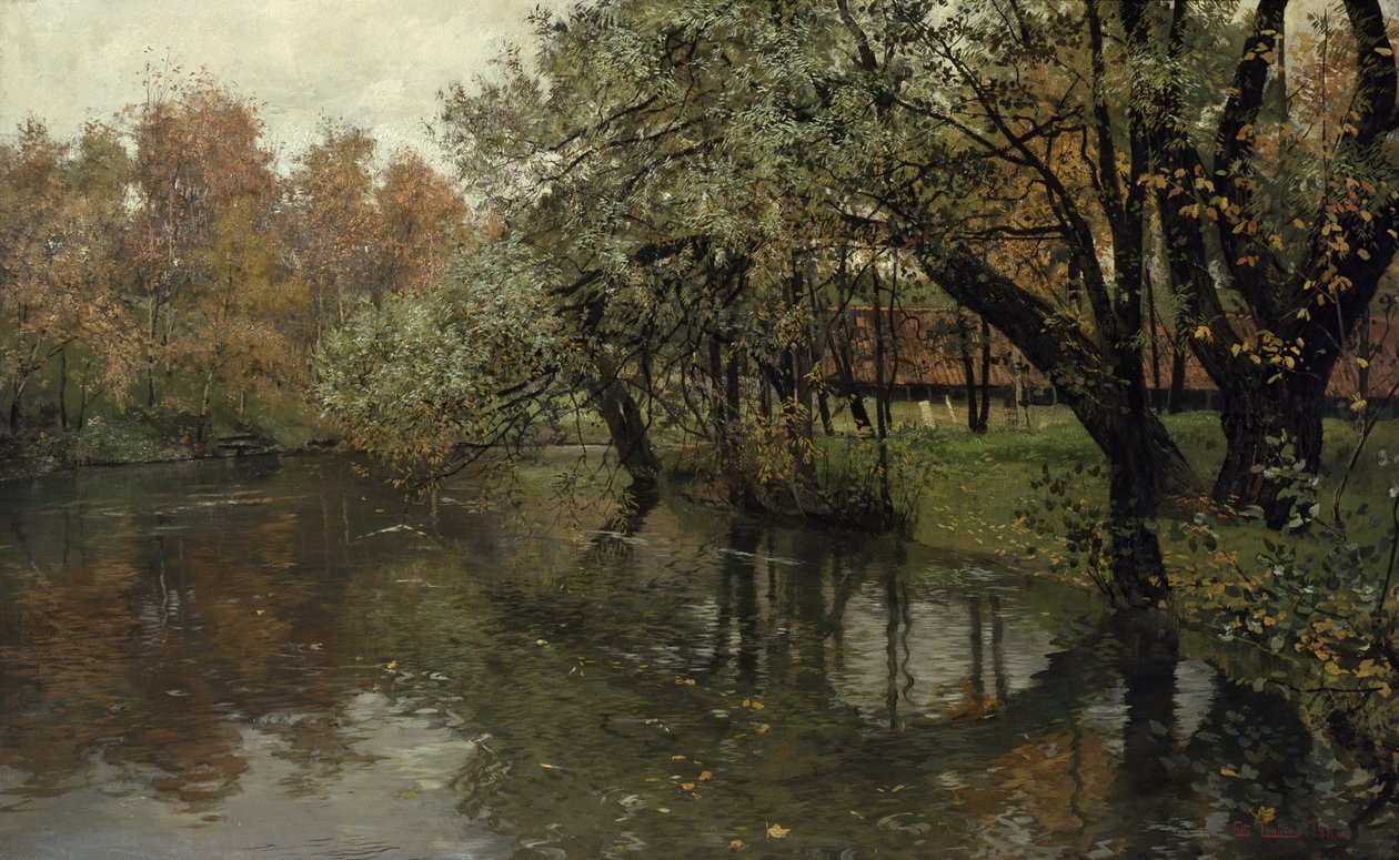 Őszi nap az Akerselva mellett alkotó: Fritz Thaulow