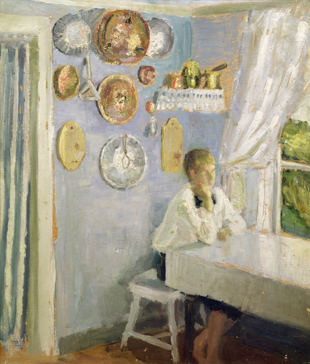 Harald a reggelizőasztalnál, 1900 körül (olaj, panel) alkotó: Fritz Thaulow