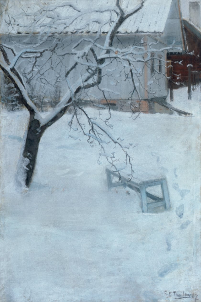 Februárban (Vinderen farm) alkotó: Fritz Thaulow