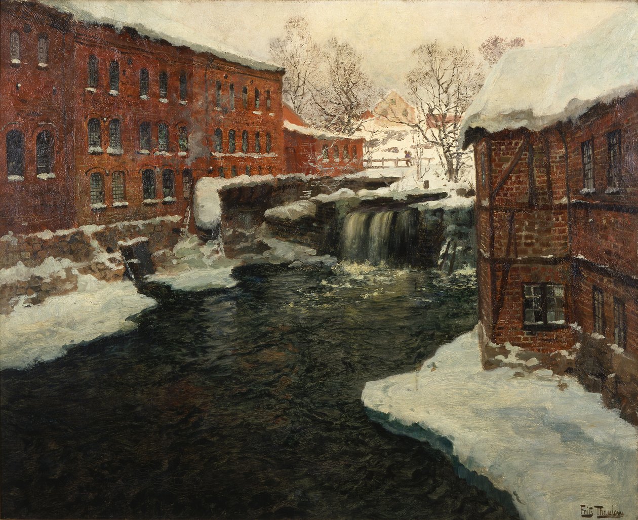 Malomjelenet, 1885-90 körül (olaj, vászon) alkotó: Fritz Thaulow