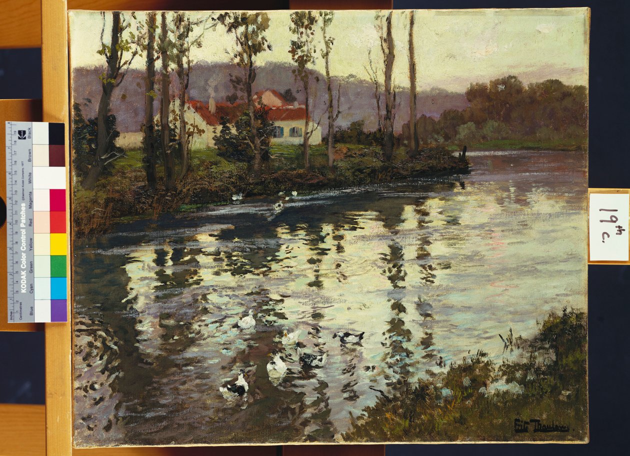 Folyói táj kacsákkal alkotó: Frits Thaulow