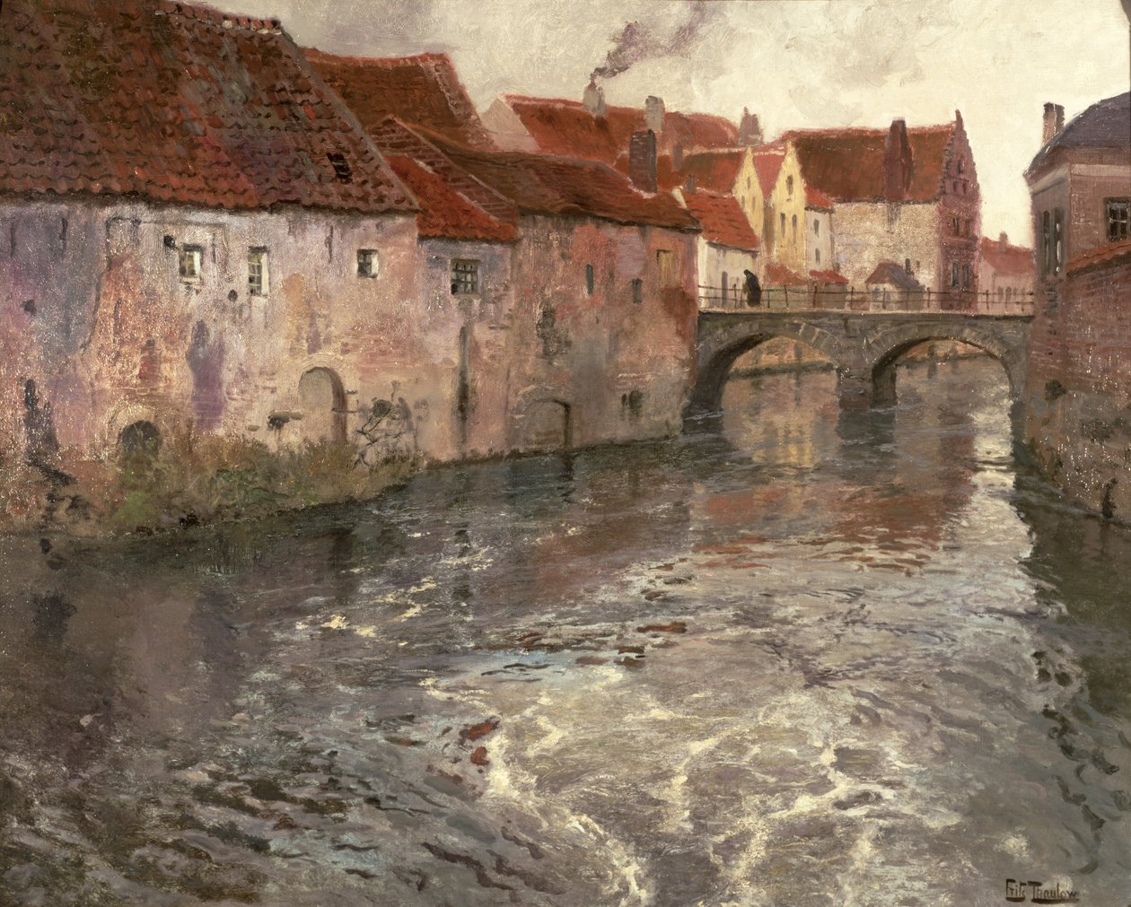 A híd Antwerpenben (vagy Oudenardban), 1902 alkotó: Frits Thaulow