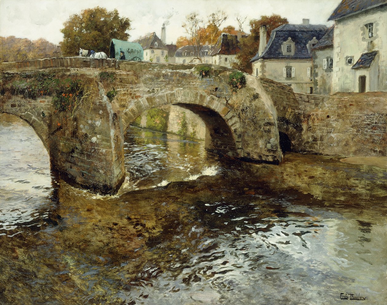 A régi kőhíd, alkotó: Frits Thaulow