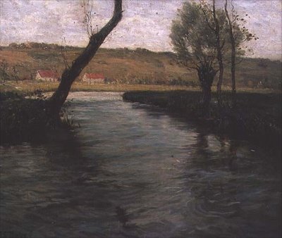 A patak a réten keresztül (olaj, vászon) alkotó: Fritz Thaulow