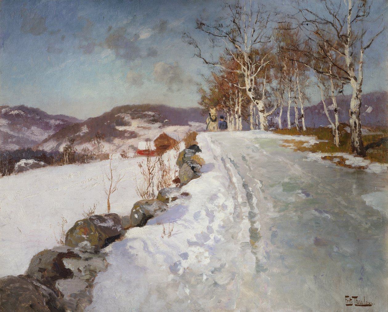 Téli táj Lillehammerben alkotó: Fritz Thaulow