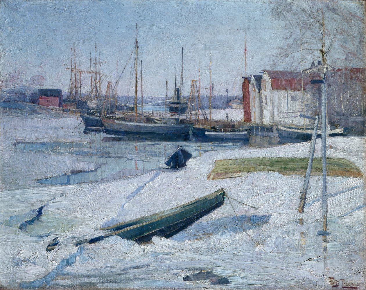 Tél a kikötőben, Oslo fjord alkotó: Fritz Thaulow