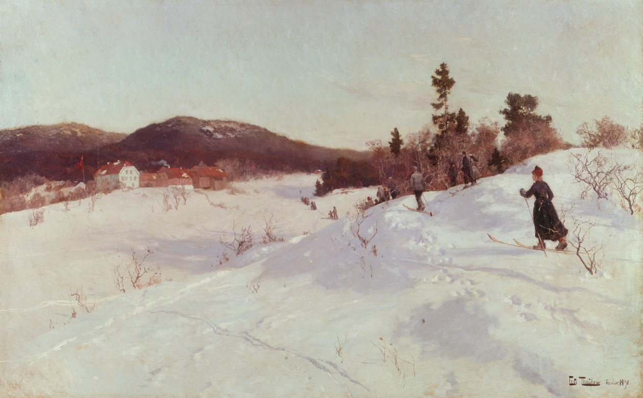 Tél síelővel alkotó: Fritz Thaulow