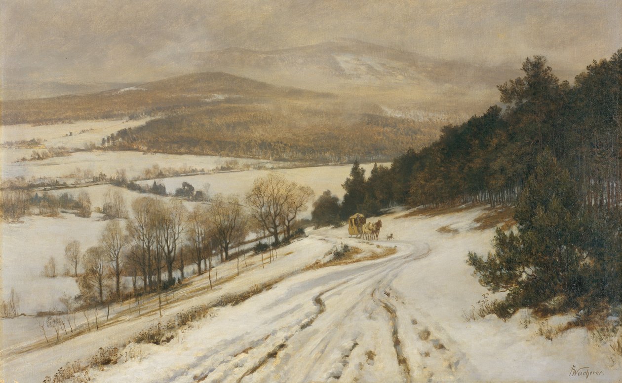 Taunus-hegység télen, 1900 előtt (olaj, vászon) alkotó: Fritz Wucherer