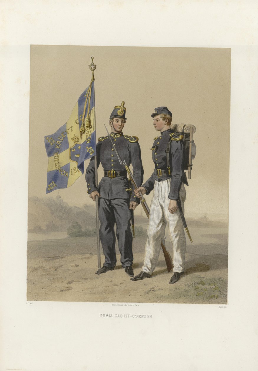 Az illusztráció a svéd és a norvég hadsereg könyvéből, valamint a flották jelenlegi egyenruhájában, Dardel, Fritz von és a Bonnier kiadónál (lásd: 1863) alkotó: Fritz von Dardel