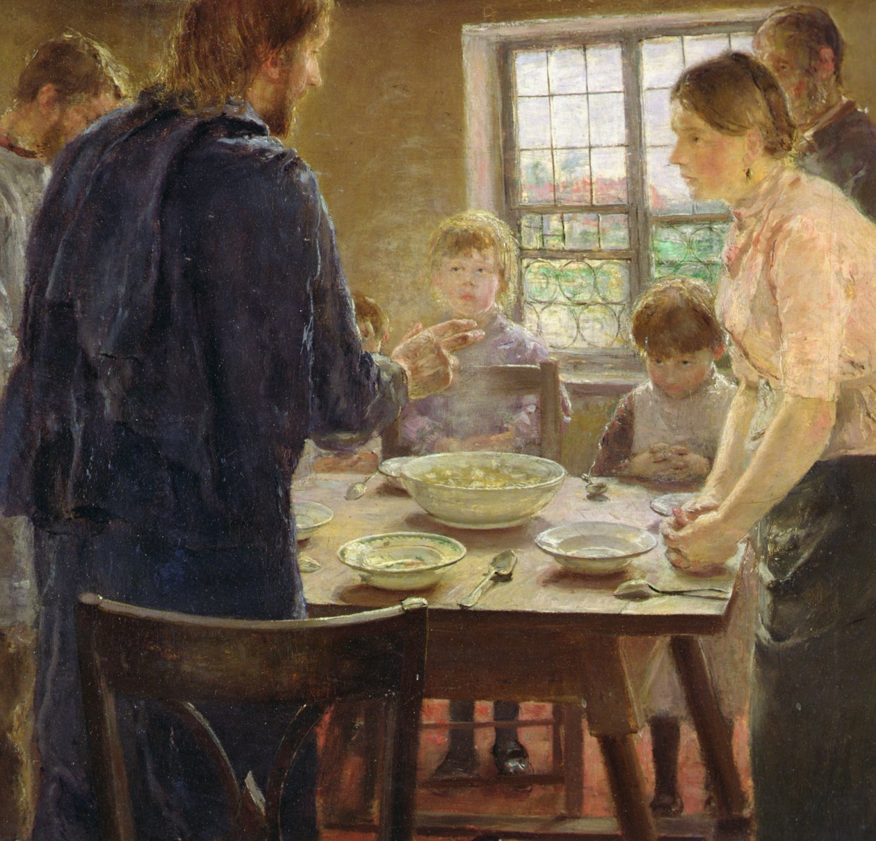 Krisztus a parasztokkal (részlet), 1887-88 (olaj, tábla) alkotó: Fritz von Uhde