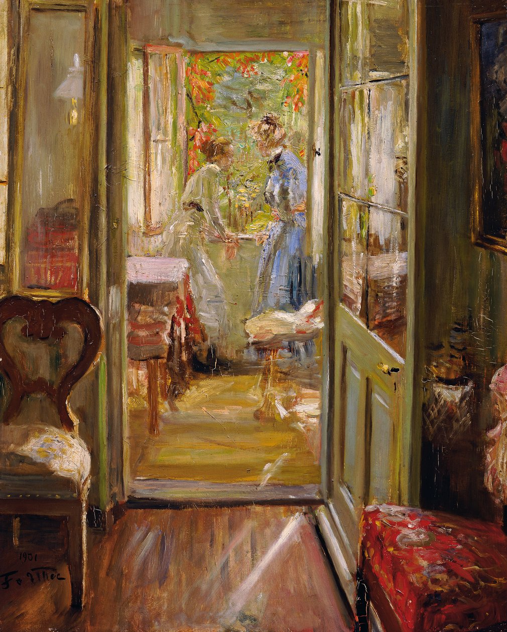 A művész lányai a verandán alkotó: Fritz von Uhde