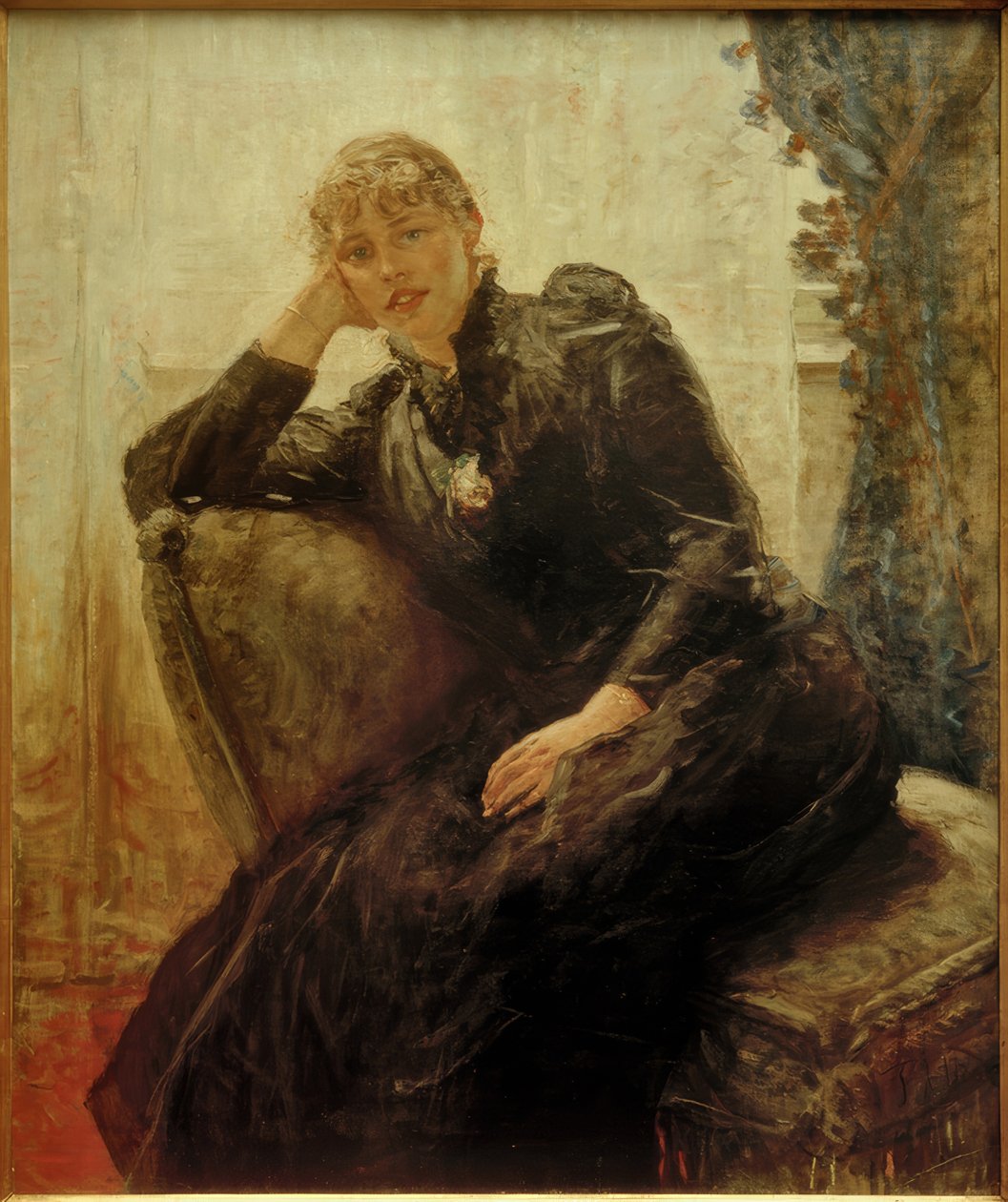 F. von Uhde, női portré (Portré Therese Karl) alkotó: Fritz von Uhde