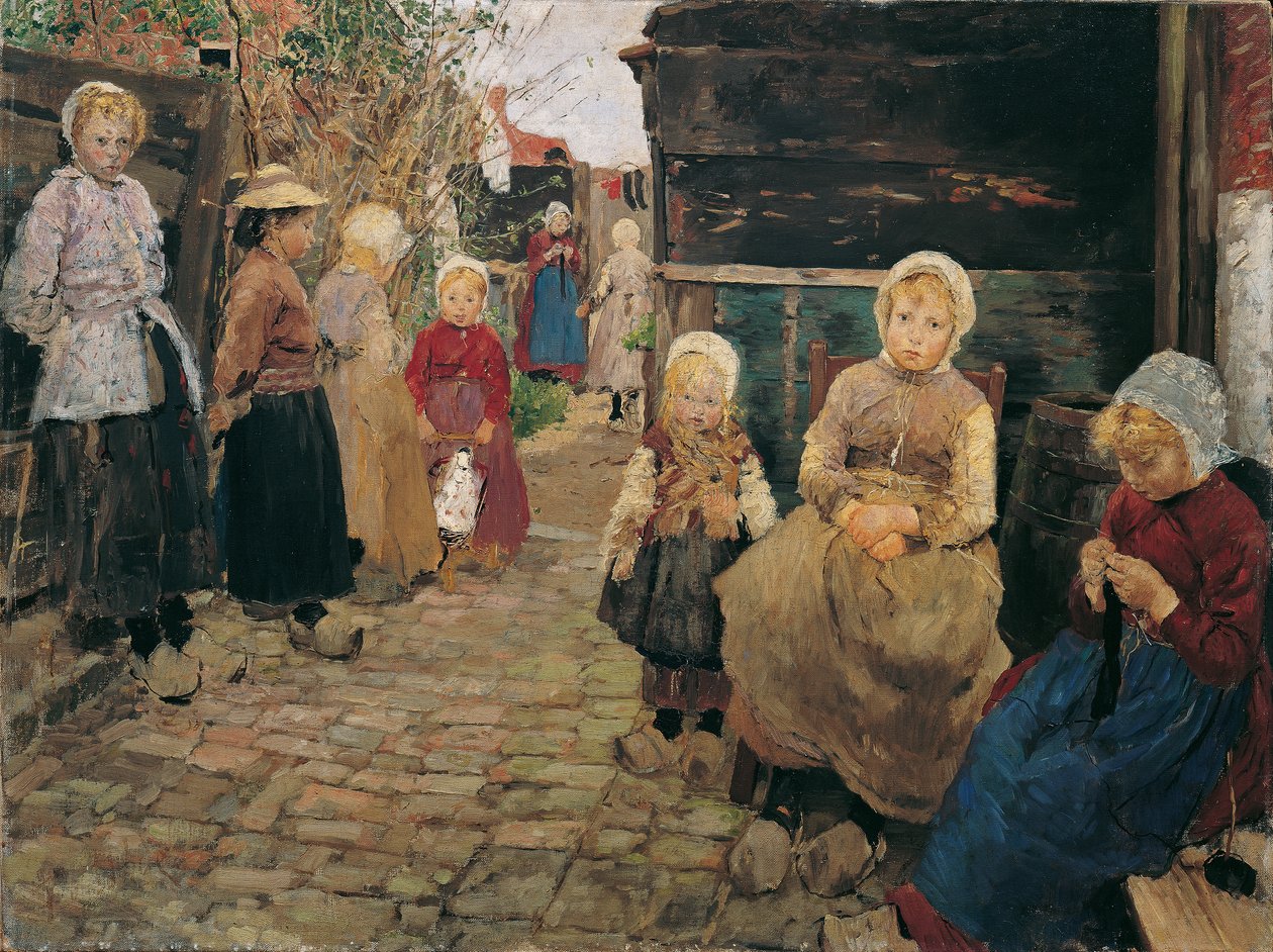 Fischerkinder Zandvoortban alkotó: Fritz von Uhde
