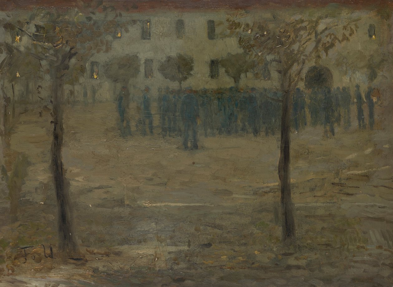 Im Kasernenhof alkotó: Fritz von Uhde