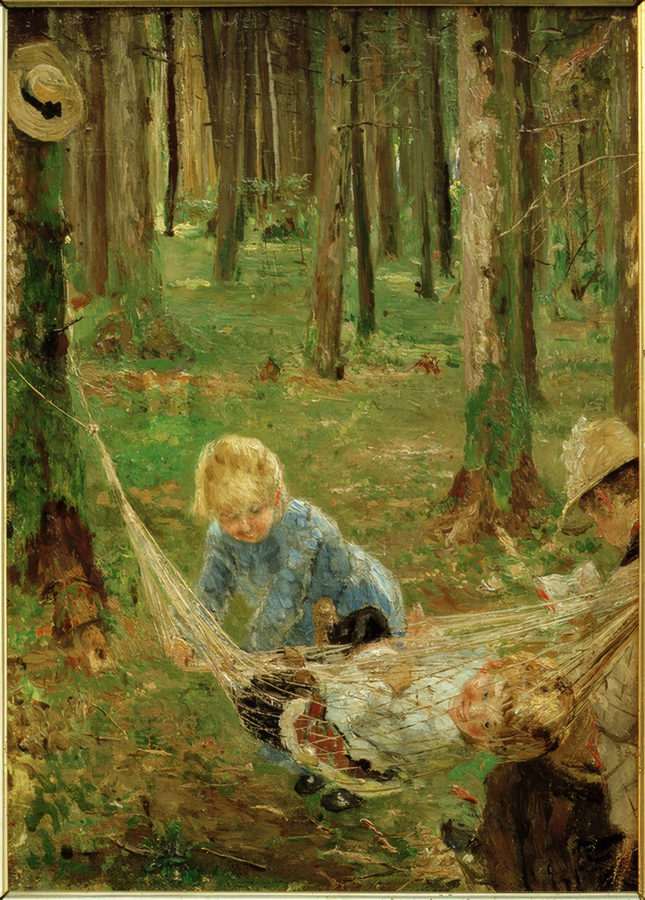 A függőágyban alkotó: Fritz von Uhde