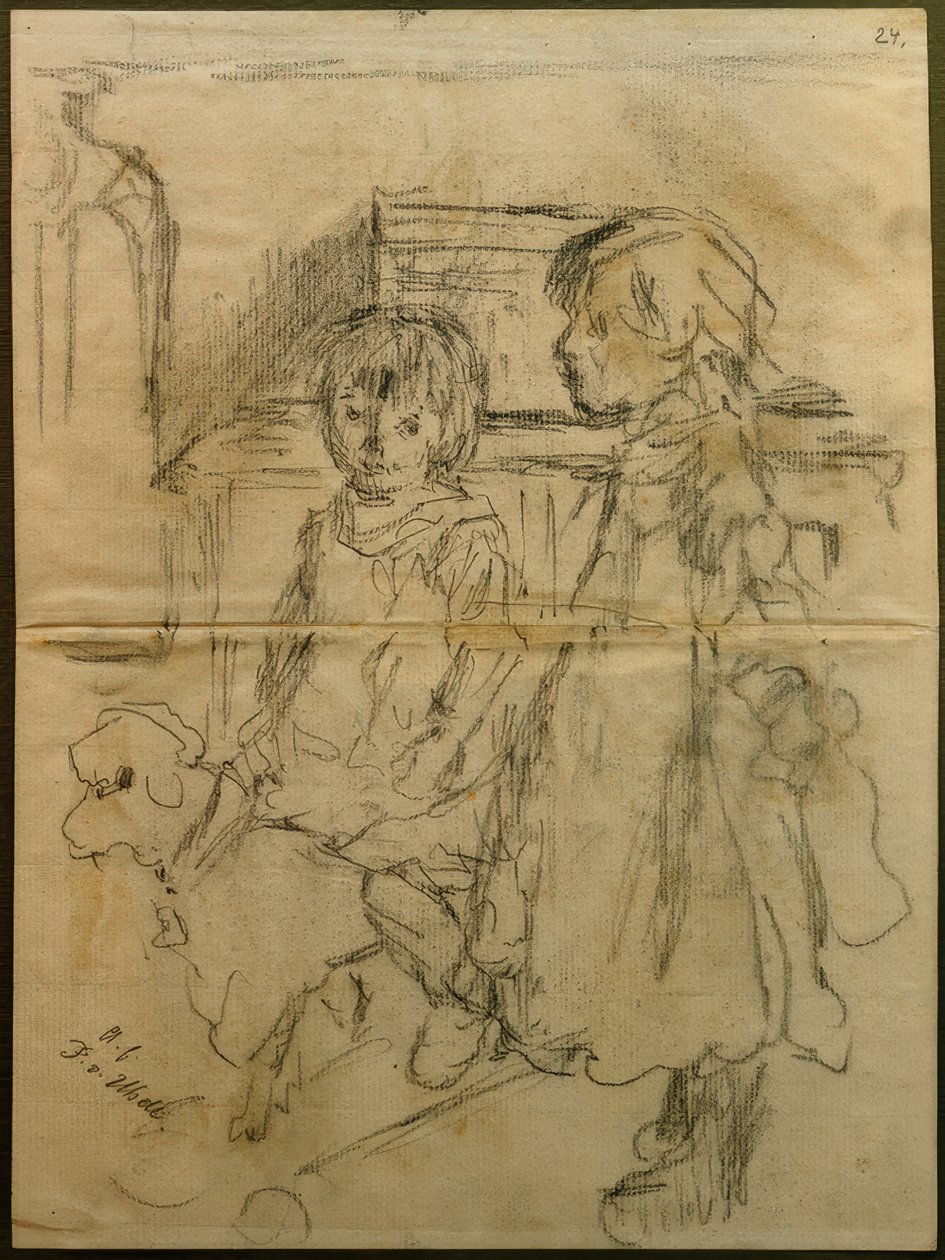 "Bölcsőde" előkészítő munka alkotó: Fritz von Uhde