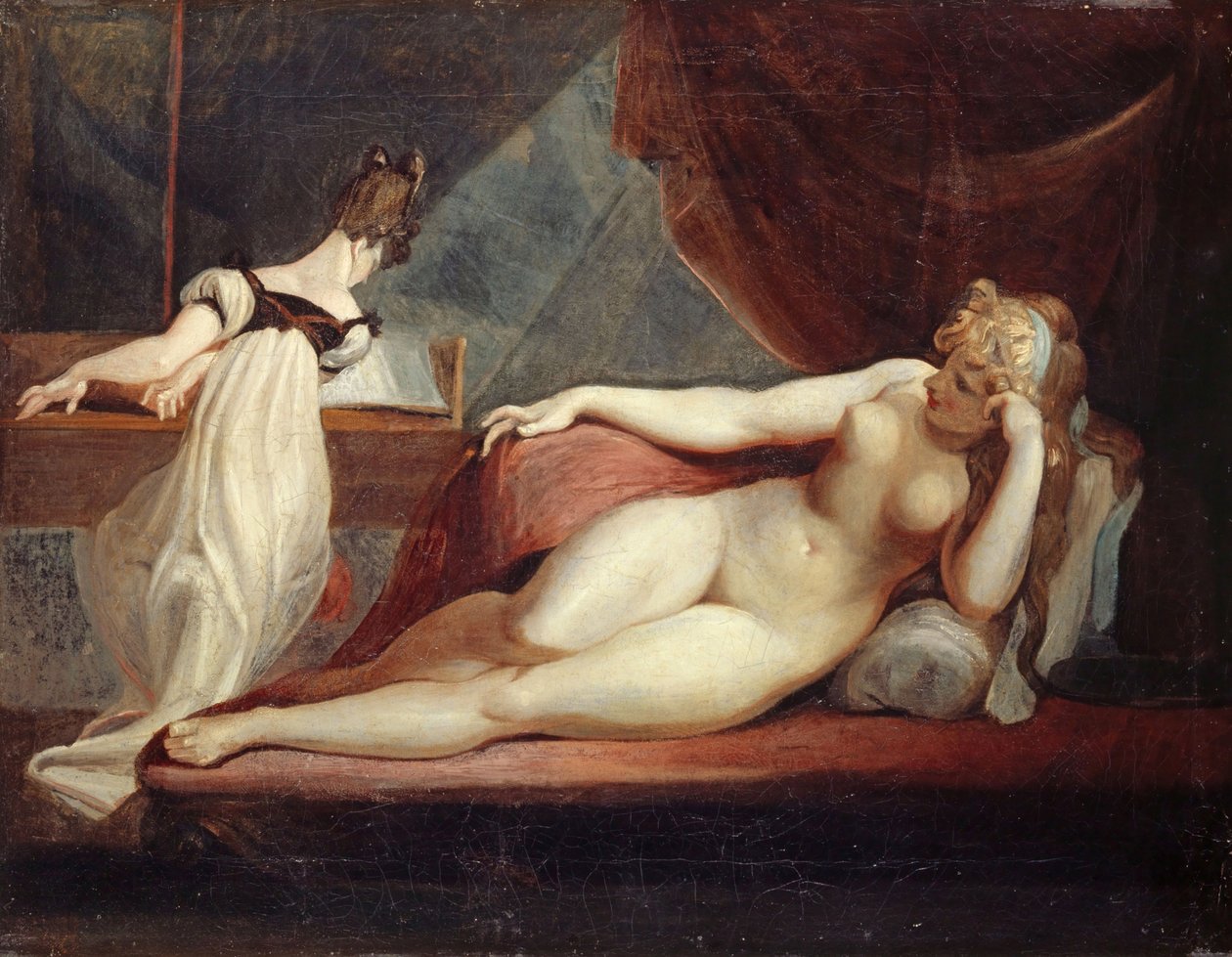 Pihenő női akt és zongoraművész, 1799-1800. alkotó: Füssli