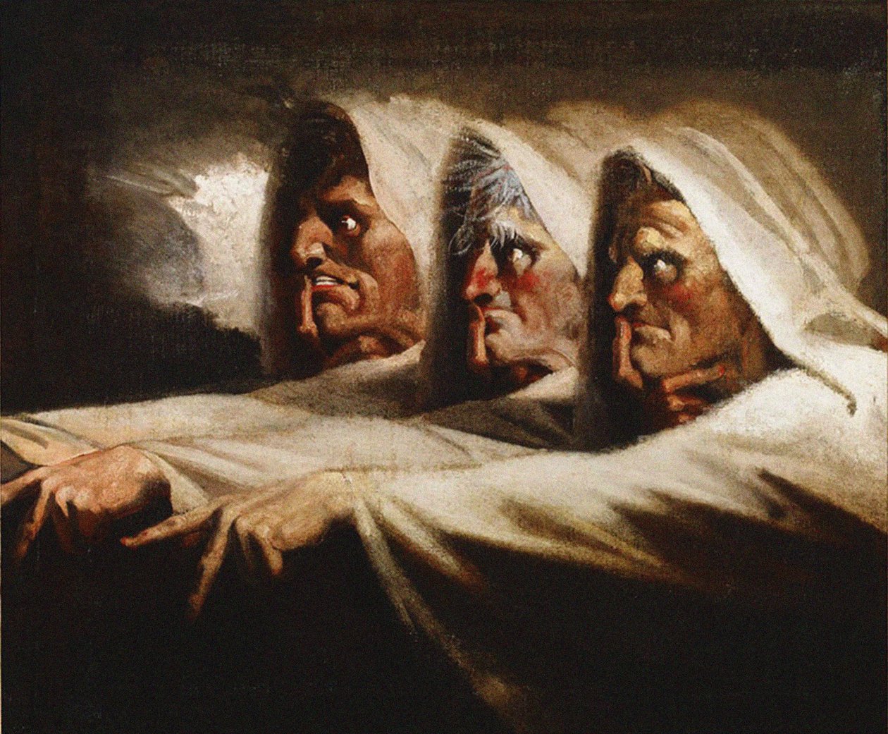 A furcsa nővérek, a három boszorkány, 1782 körül alkotó: Füssli