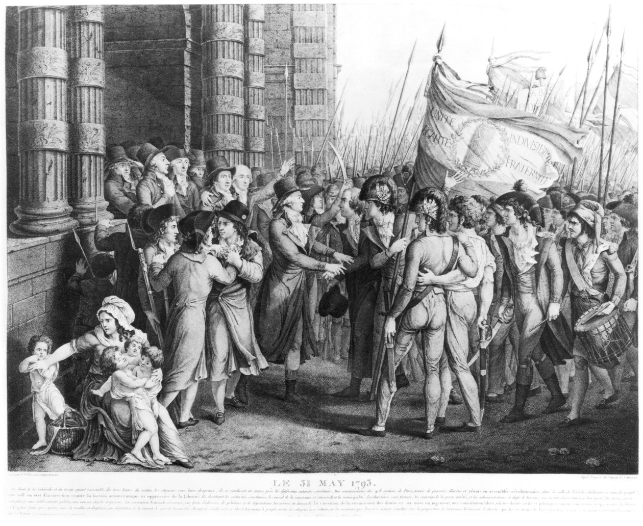 A Nemzeti Konvent képviselői elhagyják a közgyűlést a Tuileriákban, 1793. május 31., vésette: Jean Joseph Tassaert (1765-1835) alkotó: Fulchran Jean Harriet