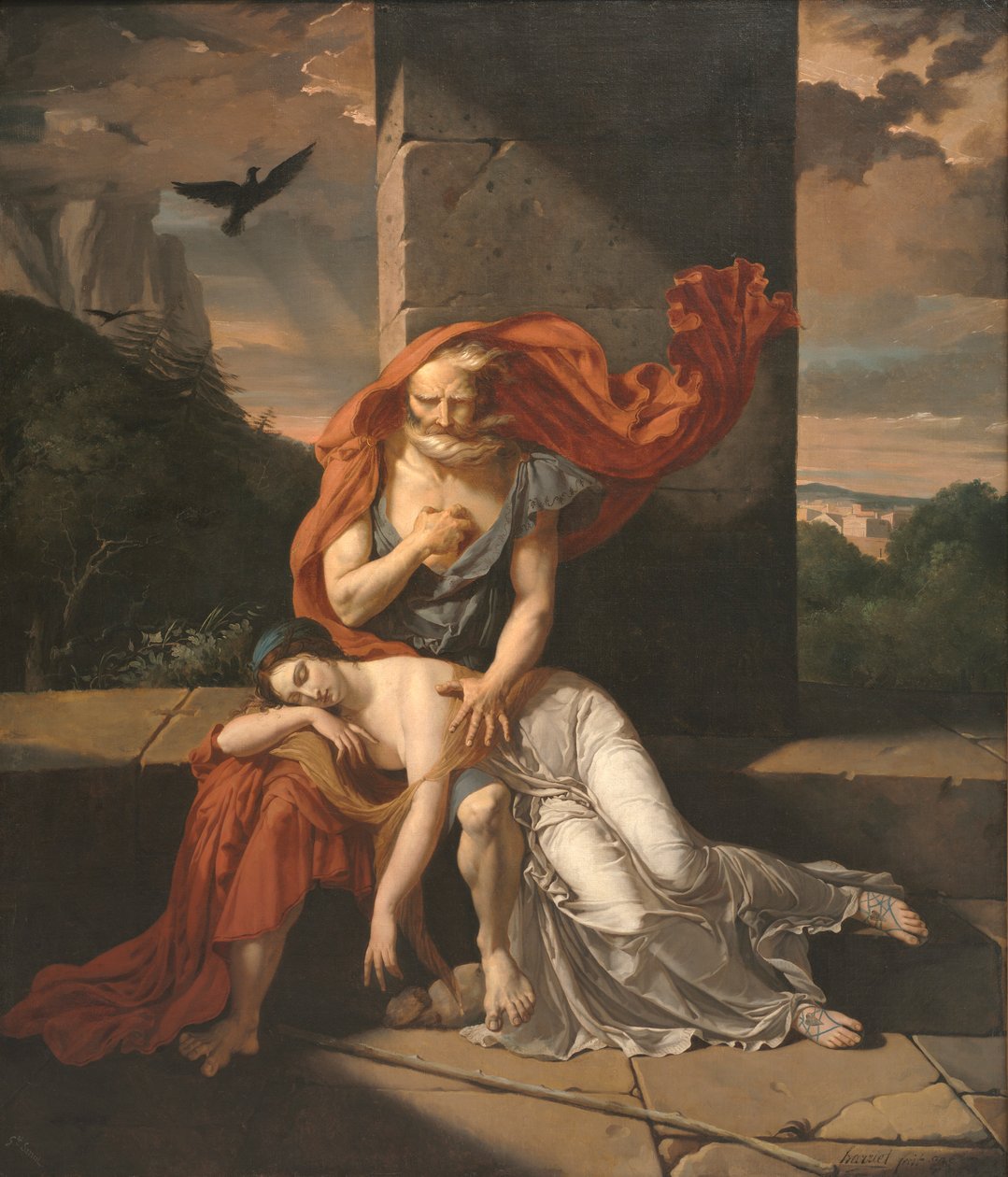 Oidipusz a Colonusban, 1798. alkotó: Fulchran Jean Harriet