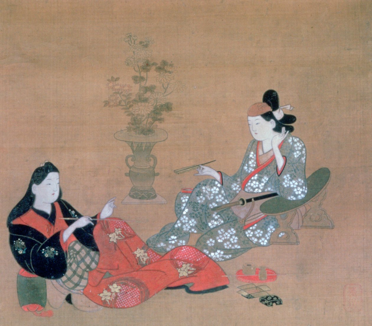 „Courtesan Entertaining an Actor”, c1695 alkotó: Furuyama Moroshige