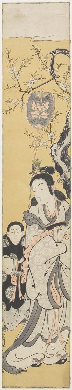 Xiwangmu (Nyugat királynője) és kísérője, 1764 körül (színes fatömbnyomat) alkotó: Fusanobu Tomikawa