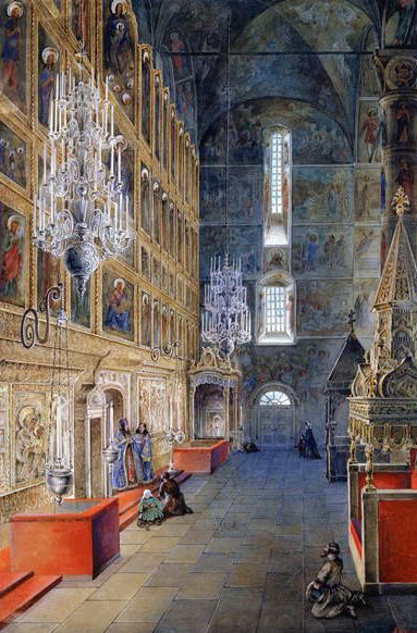 A Moszkvai Kreml Mennybemenetele-székesegyházának belseje, 1819 alkotó: Fyodor Alexeyev