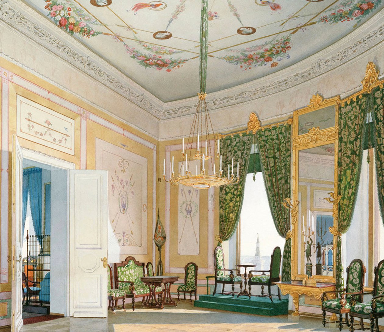 A Miklós-palota sarki nappalija a moszkvai Kremlben, 1847. alkotó: Fyodor Andreyevich Klages