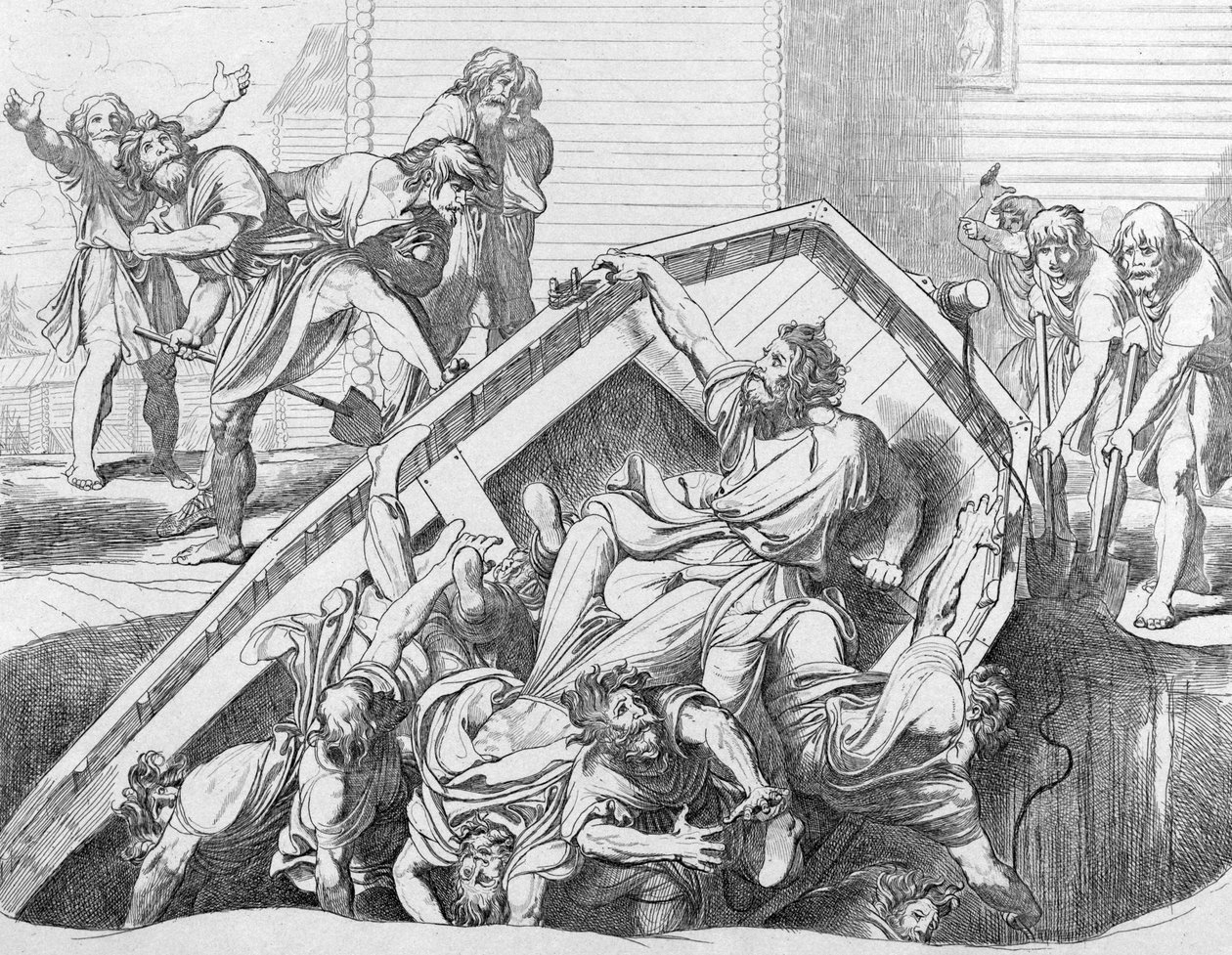 Olgas bosszút áll a drevliánusokon, 1839 előtt alkotó: Fyodor Antonovich Bruni