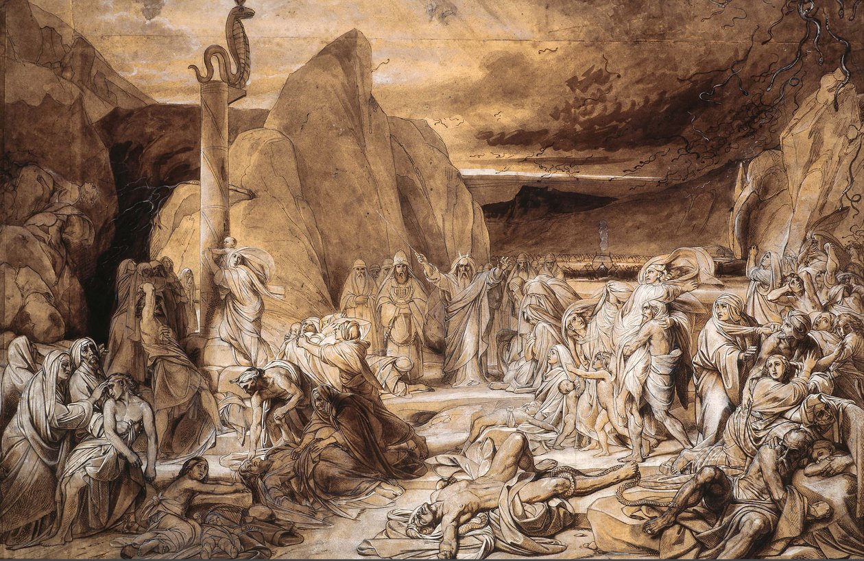 The Brazen Serpent Study, 1839. alkotó: Fyodor Antonovich Bruni