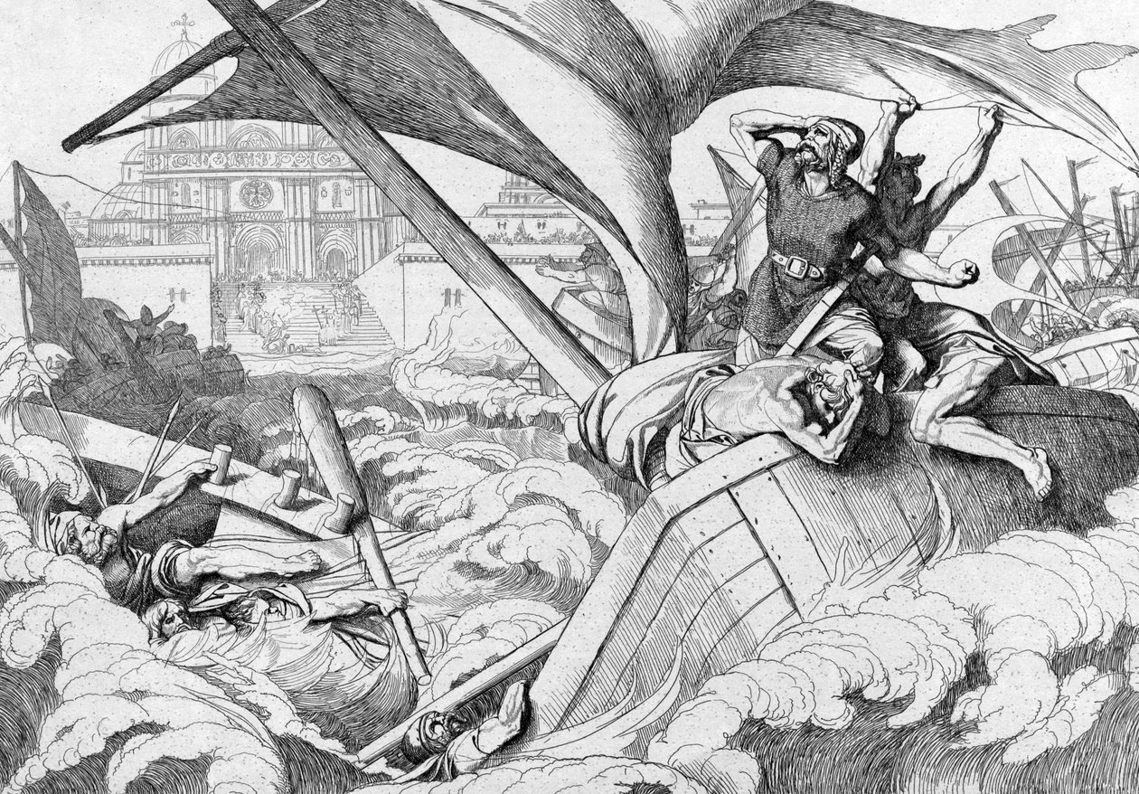 A rusz flotta megsemmisítése Konstantinápolyban, 1839 előtt alkotó: Fyodor Antonovich Bruni