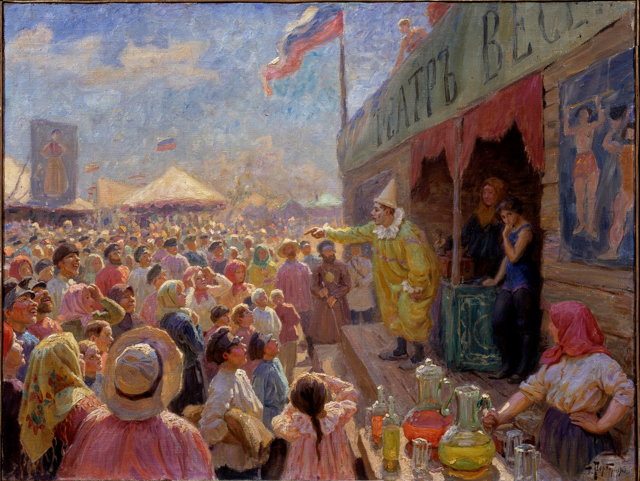 Vásár - Vásár - Fjodor Ivanovics Rerberg (1865-1938) festménye, olaj, vászon alkotó: Fyodor Ivanovich Rerberg