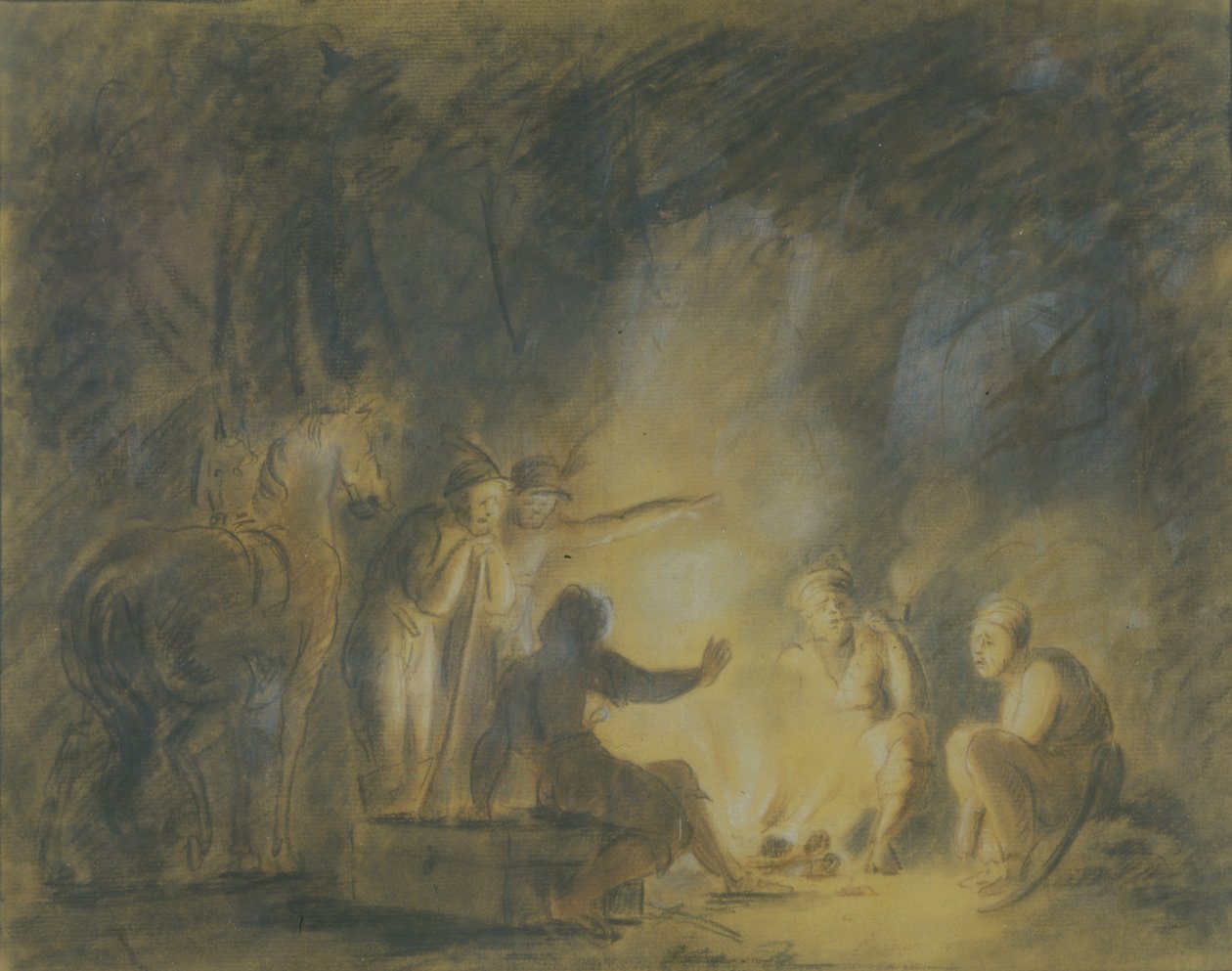 Tábortűznél, 1806 alkotó: Fyodor Petrovich Tolstoy